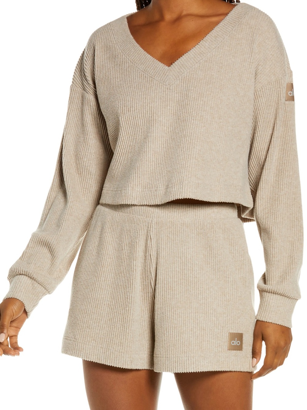 ALO YOGA MUSE Ribbed 2-Piece Set | Gravel| S